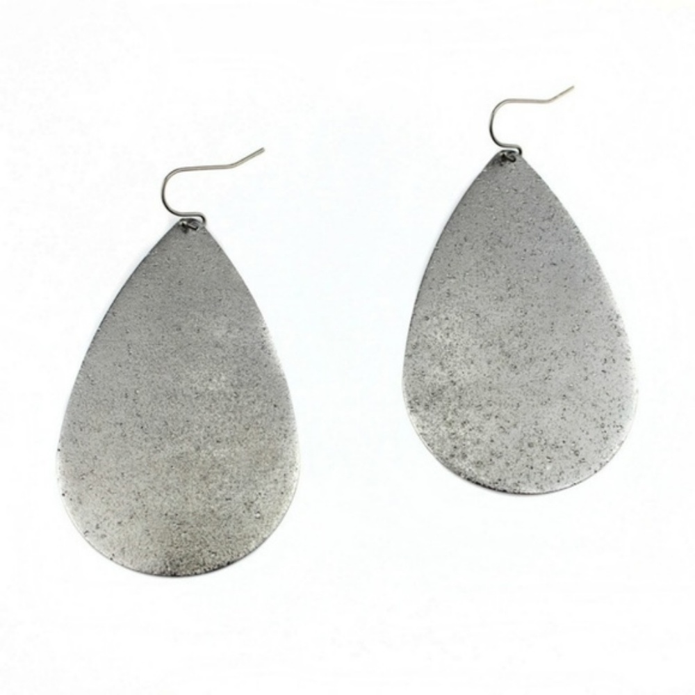 Metallic Tear Drop Earrings - Picture 4 of 6